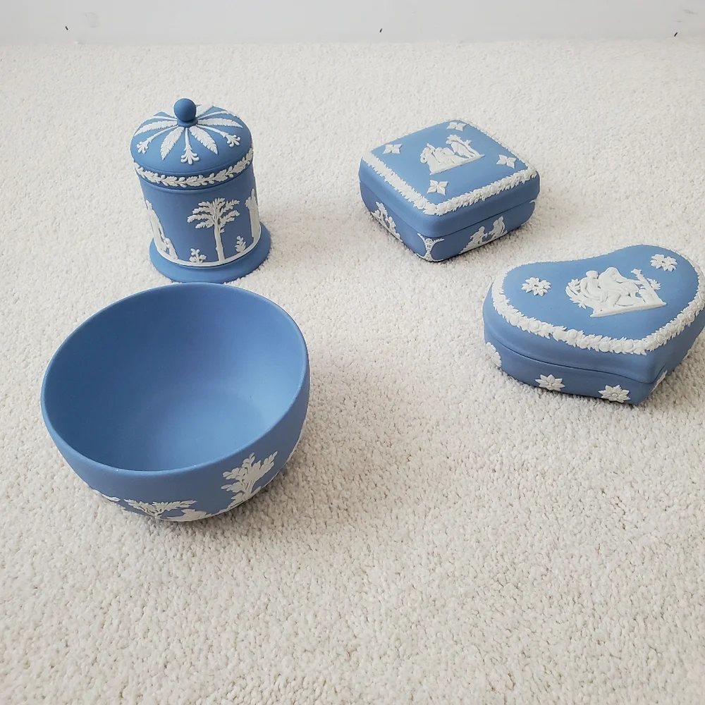 Wedgwood Jasperware Small Stamped Open Sugar Bowl